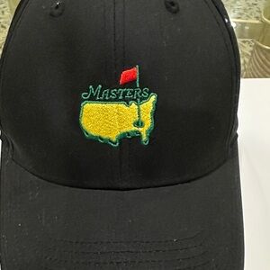 Masters Black Cap with Yellow, Green and Red Embroidered Logo